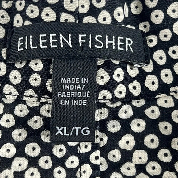 Eileen Fisher Pebble Print V-Neck Shift Sleeveless Dress Pockets Lightweight XL - Picture 8 of 11